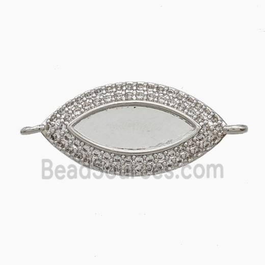 Copper Eye Connector Pave zirconia Platinum Plated