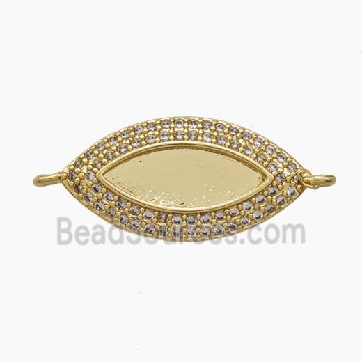 Copper Eye Connector Pave zirconia 18K Gold Plated