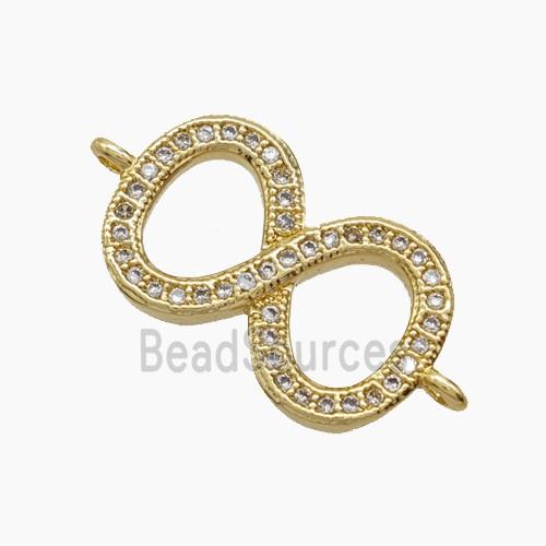Copper Infinity Connector Pave Zirconia 18K Gold Plated