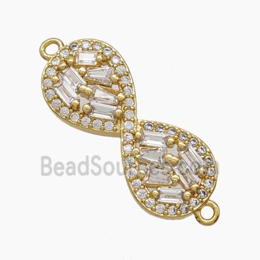 Copper Infinity Connector Pave Zirconia 18K Gold Plated