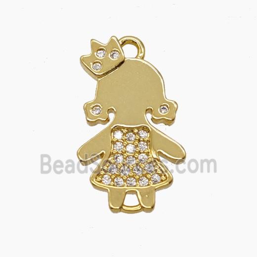 Copper Kids Girls Connector Pave Zirconia 18K Gold Plated
