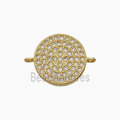 Copper Sun Connector Pave Zirconia 18K Gold Plated