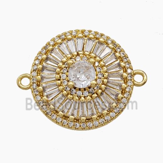 Copper Flower Connector Pave Zirconia 18K Gold Plated