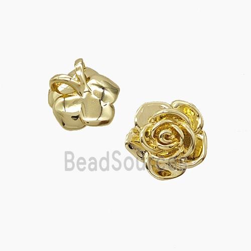 Copper Rose Flower Pendant Gold Plated