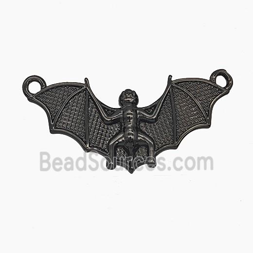 Halloween Bat Charms Copper Pendant 2loops Black Plated