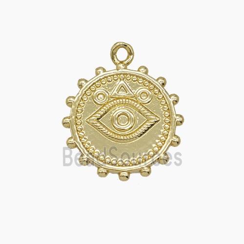 Copper Eye Pendant Circle Gold Plated