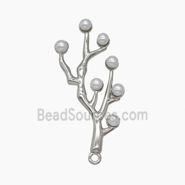 Copper Coral-Reef Pendant Pave Resin Platinum Plated