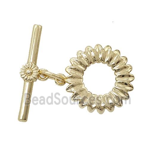 Copper Flower Toggle Clasp Gold Plated