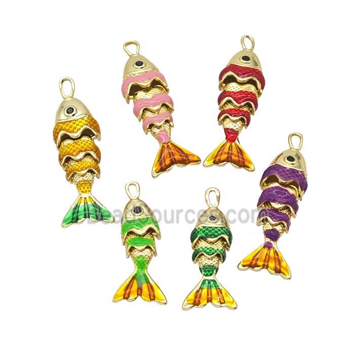 Copper Fish Pendant Painted Gold Plated Mixed