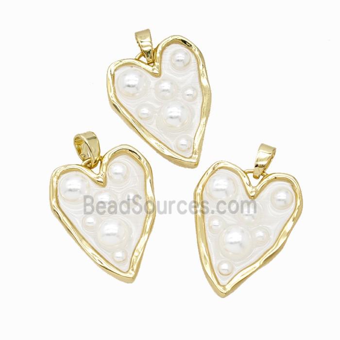 Copper Heart Pendant Painted 18K Gold Plated