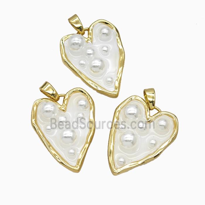Copper Heart Pendant Painted 18K Gold Plated