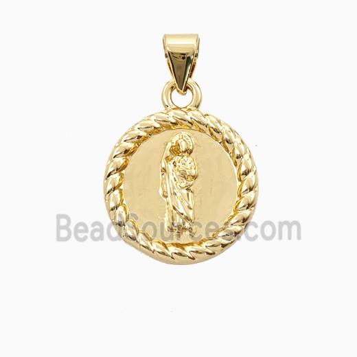 Copper Saint Jude Pendant 18K Gold Plated