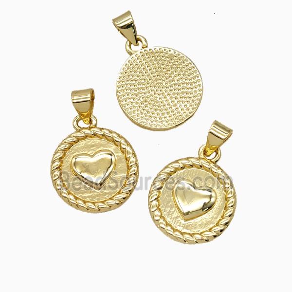 Copper Heart Pendant 18K Gold Plated