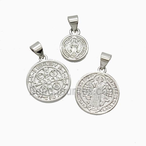 Copper Saint Jude Pendant Platinum Plated