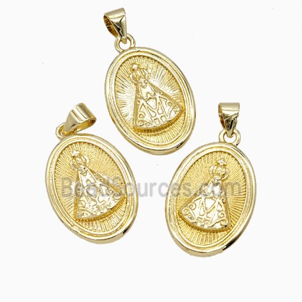 Copper Pope Crown Pendant 18K Gold Plated