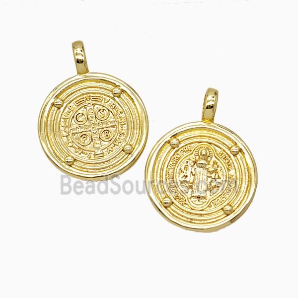 Copper Saint Jude Pendant 18K Gold Plated