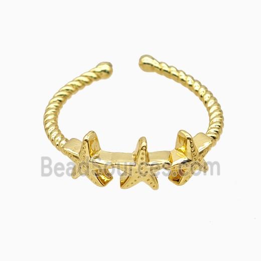 Copper Star Rings 18K Gold Plated