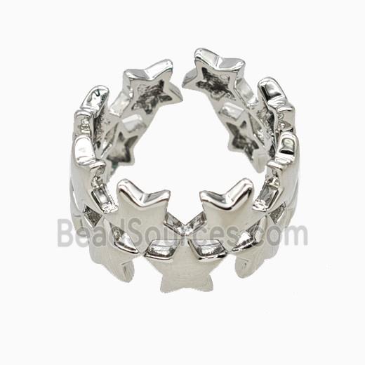 Copper Star Rings Platinum Plated