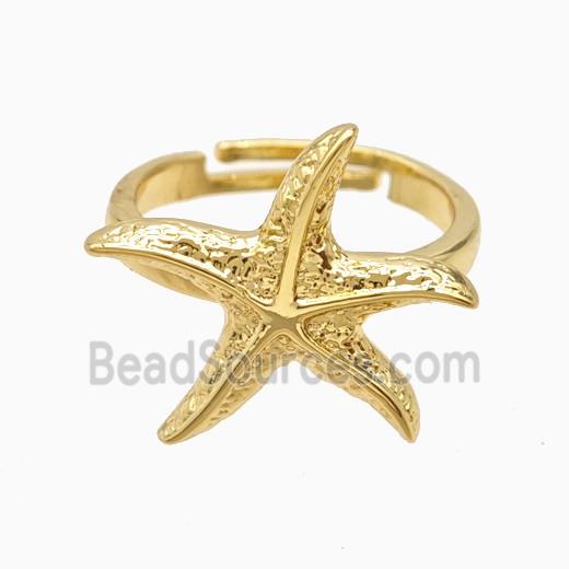 Copper Starfish Rings 18K Gold Plated