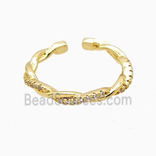 Copper Rings Pave Zirconia 18K Gold Plated