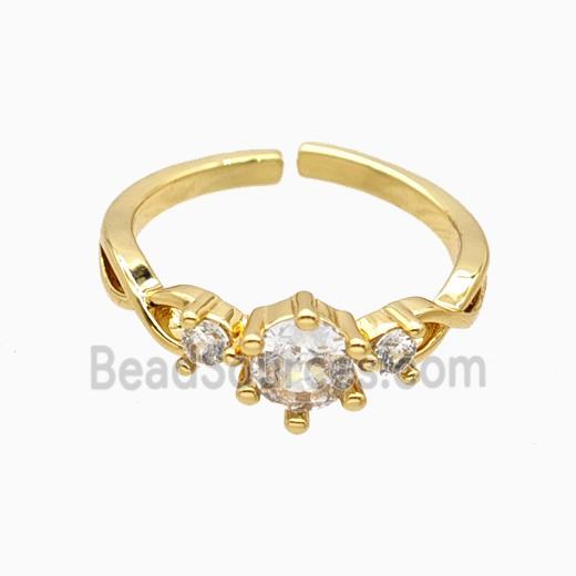 Copper Rings Pave Zirconia 18K Gold Plated