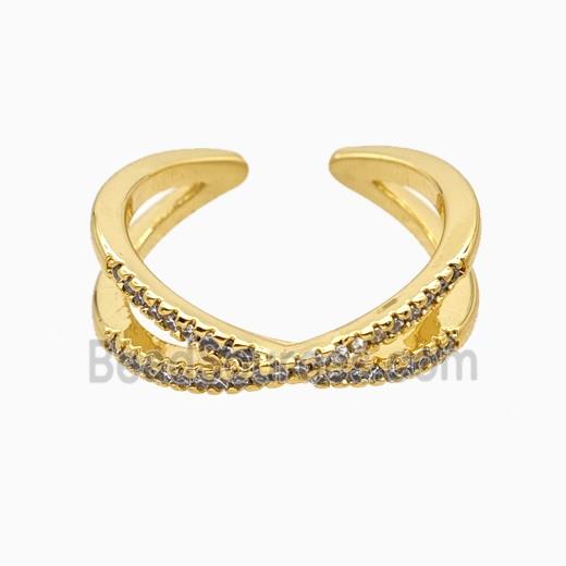 Copper Rings Pave Zirconia 18K Gold Plated