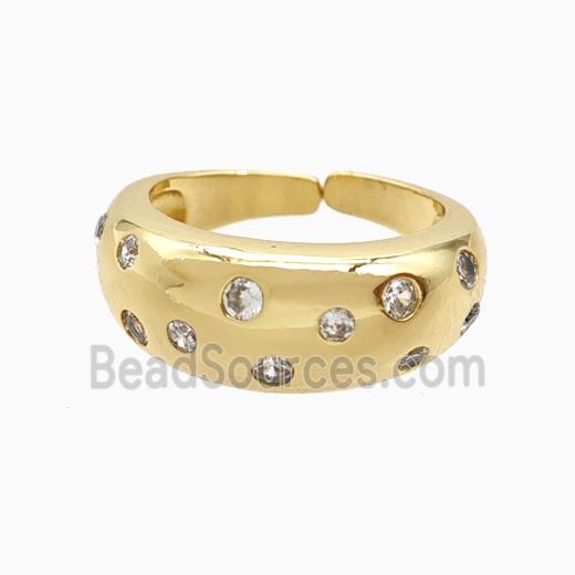Copper Rings Pave Zirconia 18K Gold Plated