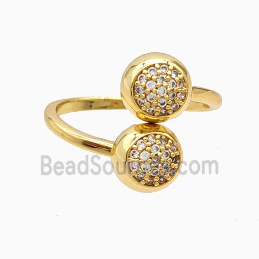 Copper Rings Pave Zirconia 18K Gold Plated