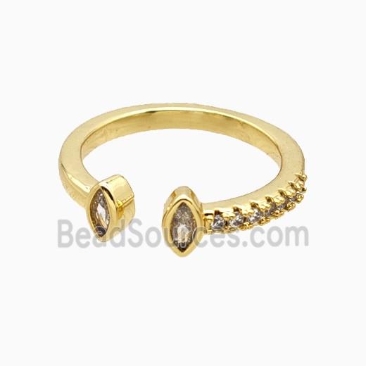 Copper Rings Pave Zirconia Eye 18K Gold Plated