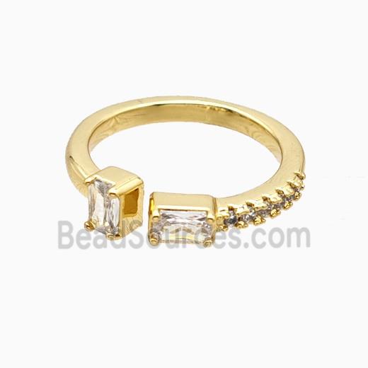 Copper Rings Pave Zirconia 18K Gold Plated