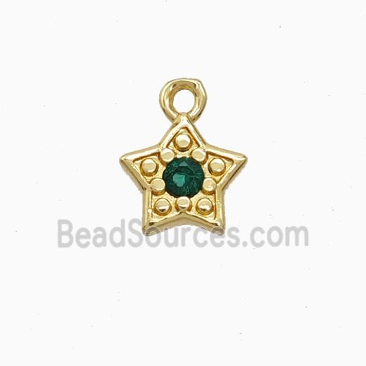 Copper Star Pendant Pave Zirconia Gold Plated