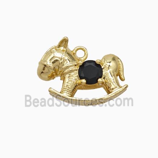 Copper Trojanhorse Pendant Pave Zirconia Gold Plated