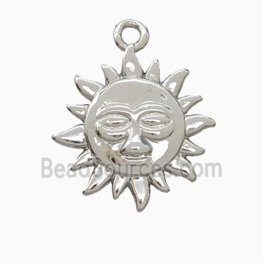 Copper Sun Pendant Platinum Plated