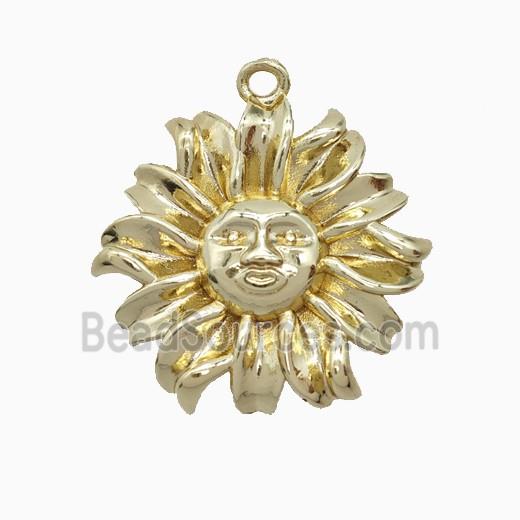 Copper Sun Pendant Gold Plated
