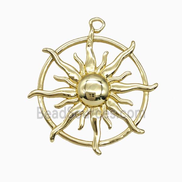 Copper Sun Pendant Gold Plated