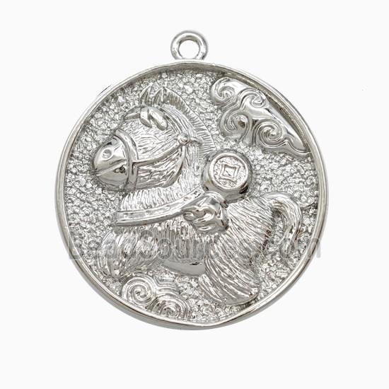Copper Horse Pendant Platinum Plated
