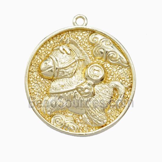 Copper Horse Pendant Gold Plated