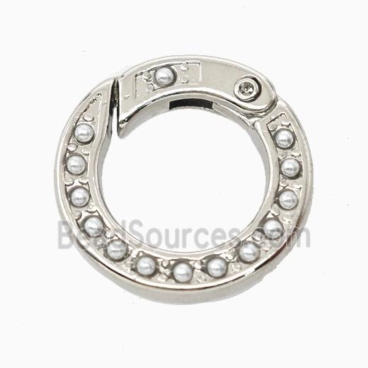 Copper Carabiner Clasp Pave Resin Platinum Plated