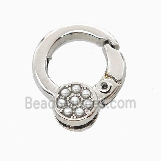 Copper Carabiner Clasp Pave Resin Platinum Plated