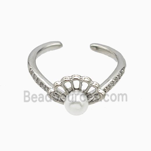 Copper Rings Pave Resin Platinum Plated