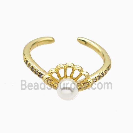 Copper Rings Pave Resin Gold Plated