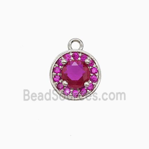 Copper Sun Pendant Pave Zirconia Crystal Glass Platinum Plated
