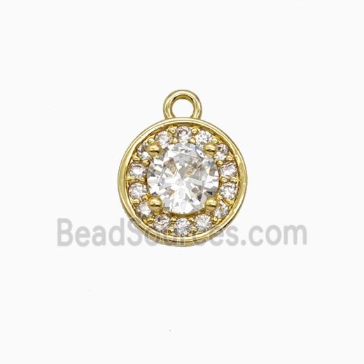Copper Sun Pendant Pave Zirconia Crystal Glass Gold Plated