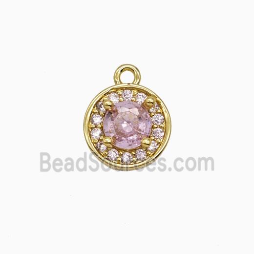 Copper Sun Pendant Pave Zirconia Crystal Glass Gold Plated