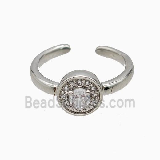 Copper Rings Pave Zirconia Crystal Glass Platinum Plated
