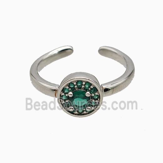 Copper Rings Pave Zirconia Crystal Glass Platinum Plated