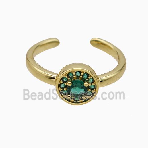 Copper Rings Pave Zirconia Crystal Glass Gold Plated