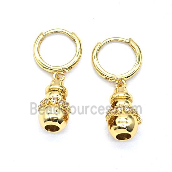 Copper Hoop Earrings Pave Zirconia Gold Plated