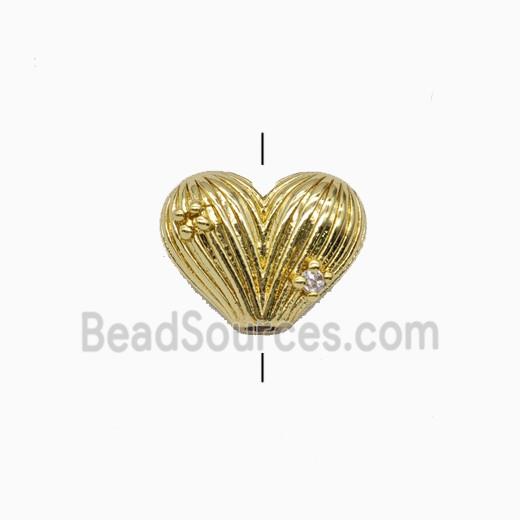 Copper Heart Beads Gold Plated