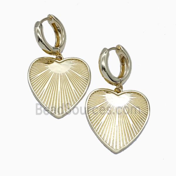 Copper Heart Hoop Earrings Gold Plated